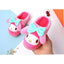 Green Bow White Face Warm Pink Winter Slippers 8324