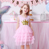 VKT Crown Princess Pink Stripes Net Fancy Frock 8728