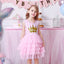 VKT Crown Princess Pink Stripes Net Fancy Frock 8728