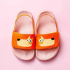 MR Dog Print Orange And Pink Back Strap Slippers 9427
