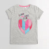 Girls Grey Learn Have Fun Graphic T-Shirt