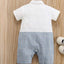 BNGB Soft Blue Check Romper Suit With Bow 10767