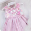 TSNO Pink Sequin & Flower Pink Frock 10739
