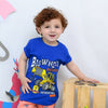 B.X Big Wheel Destroy Working Area Printed Royal Blue Tshirt 5049
