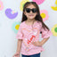 DKY Braid Heart Pink Top With Blue Denim 2 Piece Set 4202