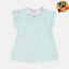 LB White and Teal Stripes Top 1669