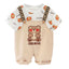 CN Cool Bear Print T-Shirt With Dungaree 2 Piece Set 10812