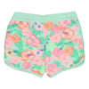 PEP All Over Flower Print Green Girls Cotton Shorts