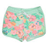 PEP All Over Flower Print Green Girls Cotton Shorts