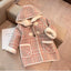 CN Tea Pink With Cream Inside Furr Front Style Warm Coat 10537