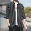 ZR Thin White Line Jet Black Casual Shirt 8142