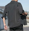 ZR Thin White Line Jet Black Casual Shirt 8142