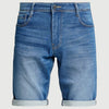 TT Josh Mid Blue Regular Slim Denim Shorts