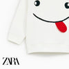 ZR Applique Red Tongue White Sweatshirt 338