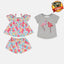 PN Swan Print 3 Piece Set With Grey Top 3978