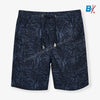 CRT Leaves Print Blue Cotton Shorts 9134
