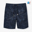 CRT Leaves Print Blue Cotton Shorts 9134