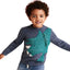 MS Dino Aplic Textured Blue Sweater 7824
