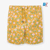 CRT Floral Print Mustard Cotton Shorts 9137