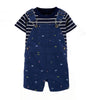 CRT Navy Blue Stripe Sea Life 2 Piece Dungaree Set 4112