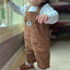 CRT Bear Embroidered Pocket Camel Short Dungaree 4038