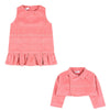 KNDX Warm Fleece Corel Frock With Short Jacket 2 Piece Set 7752