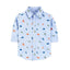 CRT Dino Print Oxford Cotton Blue Full Sleeves Casual Shirt 3842