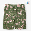 CRT Floral Print Green Cotton Shorts 9136