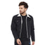 ZA Full Furr Plain Grayish Black Denim Jacket 8027