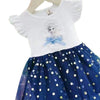 BXDN Aplic Frozen White With Blue Frock 10810