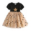 VKT Sequence Star Black & Beige Frock 8727
