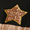 VKT Sequence Star With All Over Stars Bottom Black Frock 6019