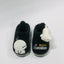 MS Aplic Bunny Warm Black Elastic Grip Winter Slippers 8315