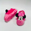 Pink Front Aplic Bow Warm Pink Winter Slippers 8312
