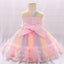 NT Flower Chest Frill Multi Color Pink Frock 9904