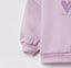 SFR Gliter Heart Down Shoulder Lavender Short Fleece Sweartshirt 9937