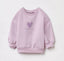 SFR Gliter Heart Down Shoulder Lavender Short Fleece Sweartshirt 9937