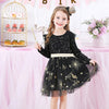VKT Unicorn & Stars Black Full Sleeves Frock 10153