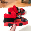 Disney Lighting Mc Queen Print Furr Red & Black Warm Shoes 10628