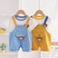 CN Bear Print Mustard Dungaree With White T-Shirt 2 Piece Set 10814