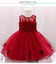 PP Floral Bokeh Front Red Fancy Frock 11013