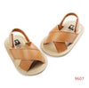 Magic Prewalker Mustard Brown Striped Soft Bottom Sandals 11057