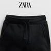 ZR Cross Pocket Extra Fun Plain Black Terry Trouser 8628