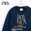 ZR Owlways Watching Applique Sweatshirt 342