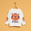 ZR Tiger Front Pocket Paw White sweatshirt