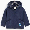 ZR Basic Velor Blue Jacket With Hood