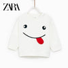 ZR Applique Red Tongue White Sweatshirt 338