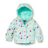PLC Multi Polka Dots Soft Green Puffer Jacket With Inner Fleece 7957