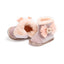 MPW Side Pearls Bow Velvet Peach Fur Soft Bottom Shoes 10365