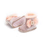 MPW Side Pearls Bow Velvet Peach Fur Soft Bottom Shoes 10365